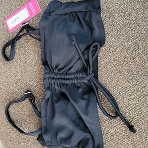 NWT Juniors cinch-front Bandeau bikini top.